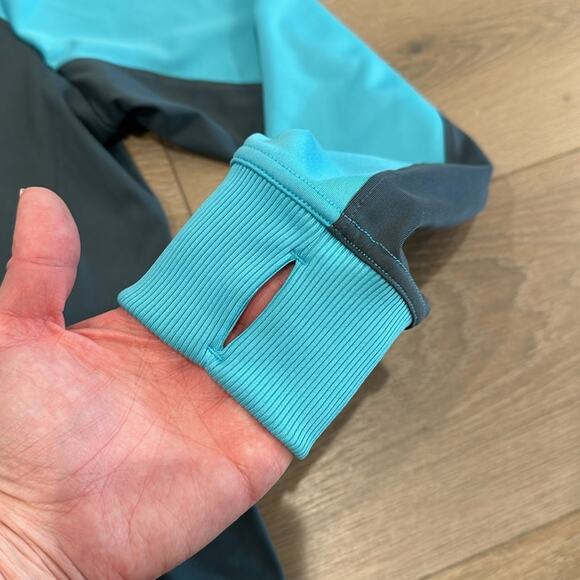 NIKE Gray Blue Dri-Fit Half-Zip Fleece Pullover Running Active Hoodie Size Large - Picture 12 of 13